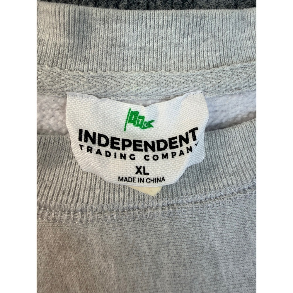 Independent Trading Co XL Gray Alpha Phi Football Bear Crewneck Sweatshirt IND50 - Picture 4 of 8